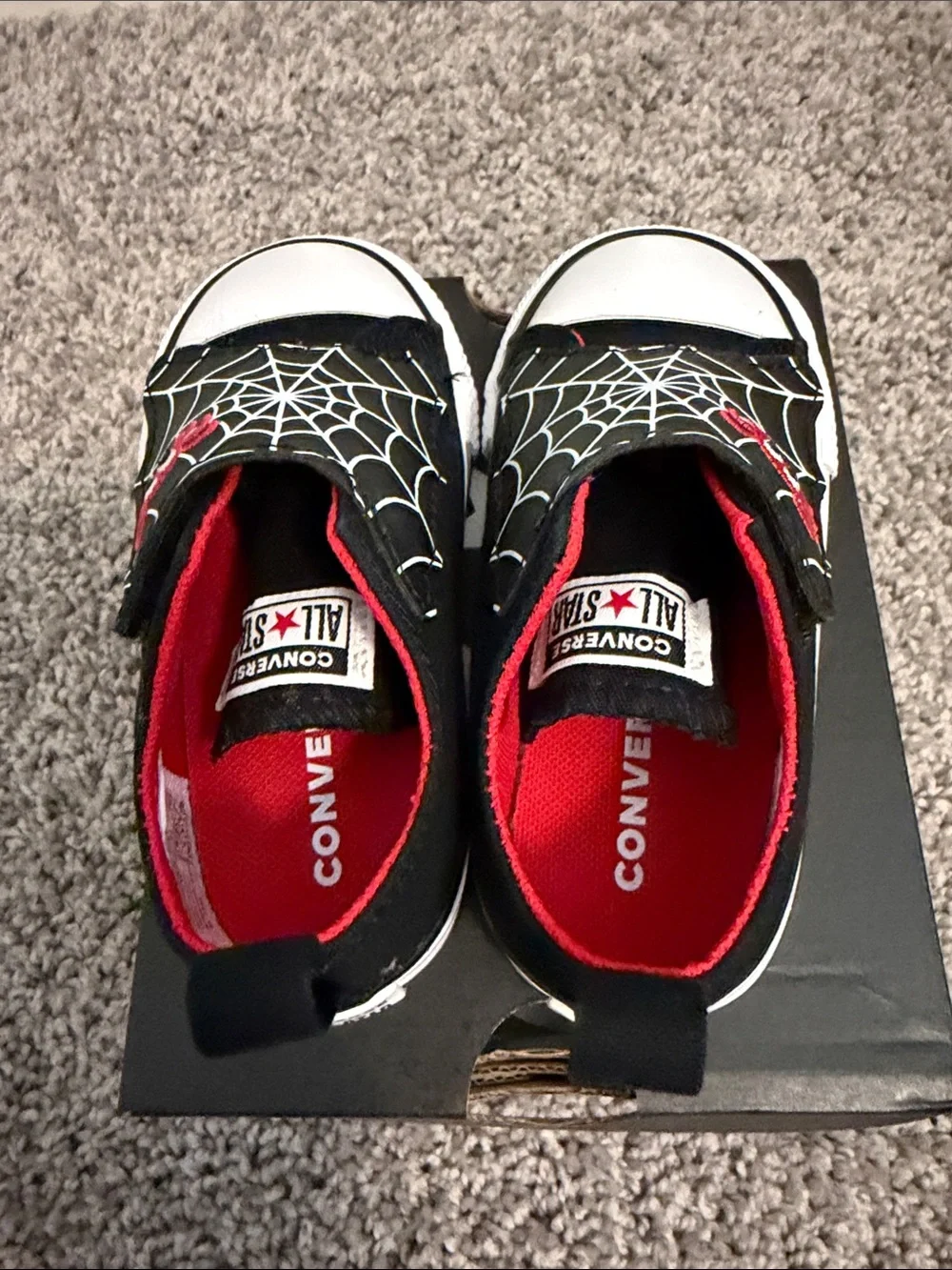 Converse Kids Spider Web Slip-On Sneakers - Black & Red